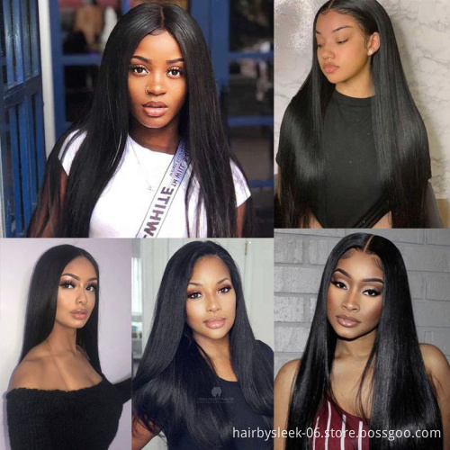 Wholesale 8inches to 28inches Human Mink Brazilian Hair bundles Straight Hair Cuticle Aligned machine double weft hair extension